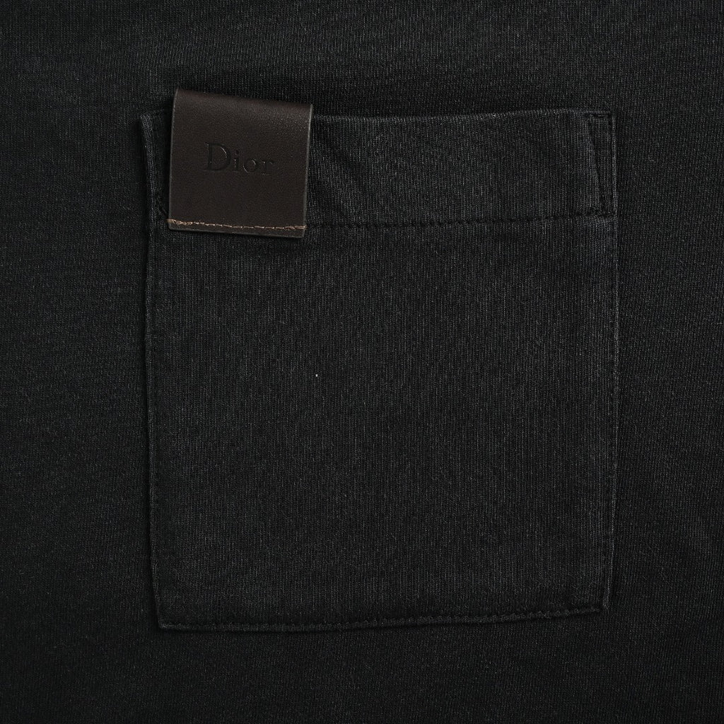 Dior Pocket Leather Label Short-Sleeve T-Shirt — Black