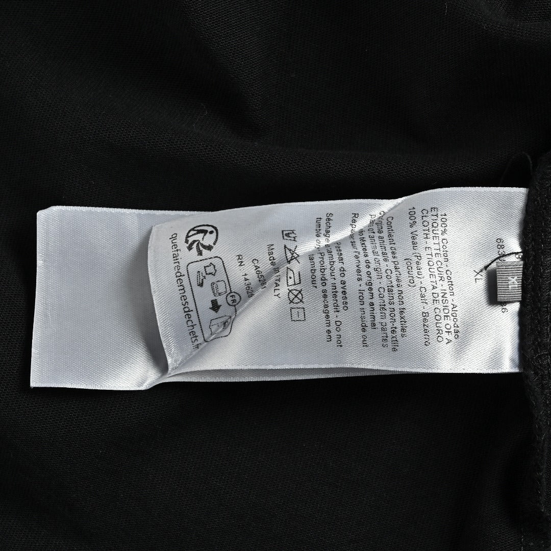 Dior Pocket Leather Label Short-Sleeve T-Shirt — Black