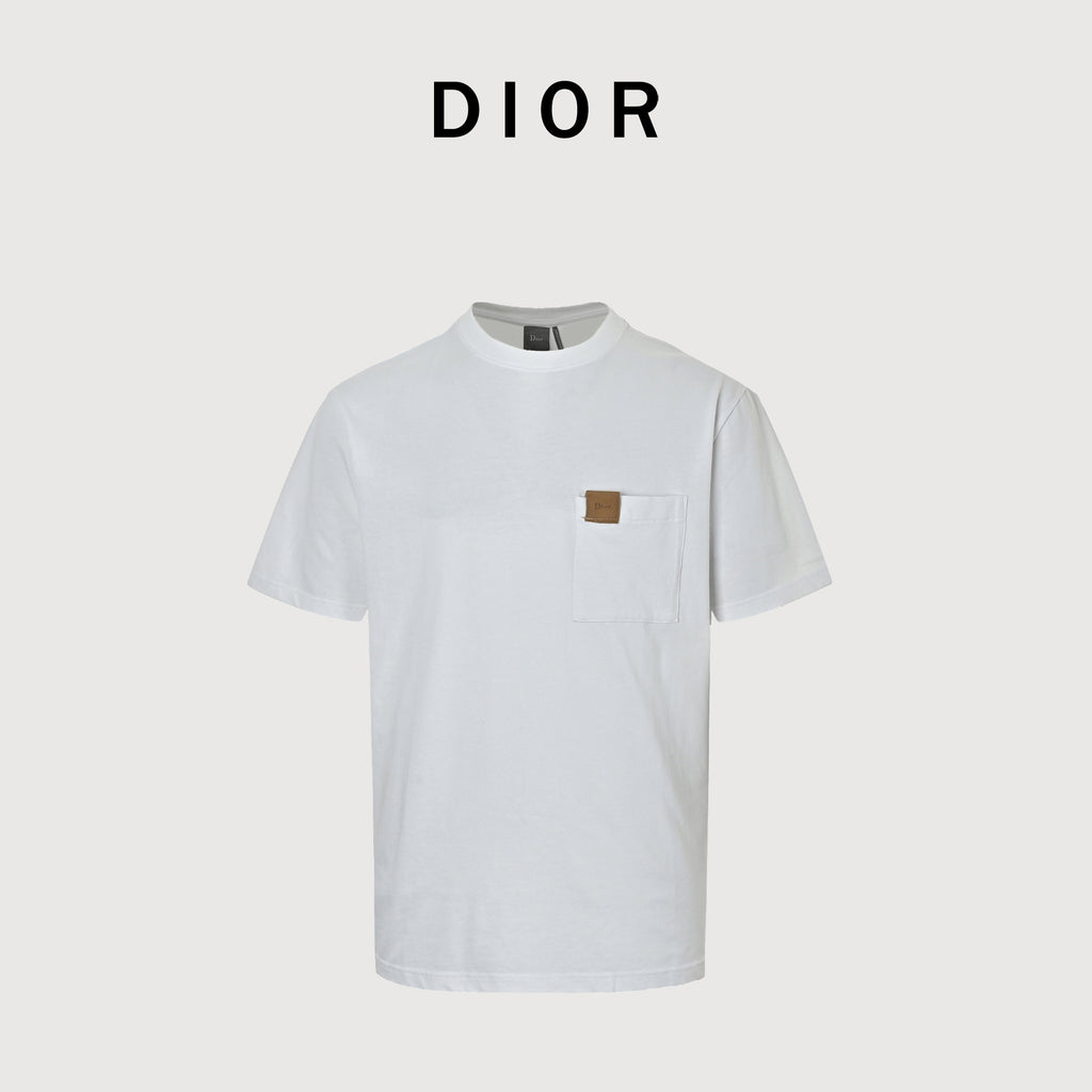 Dior Pocket Leather Label Short-Sleeve T-Shirt