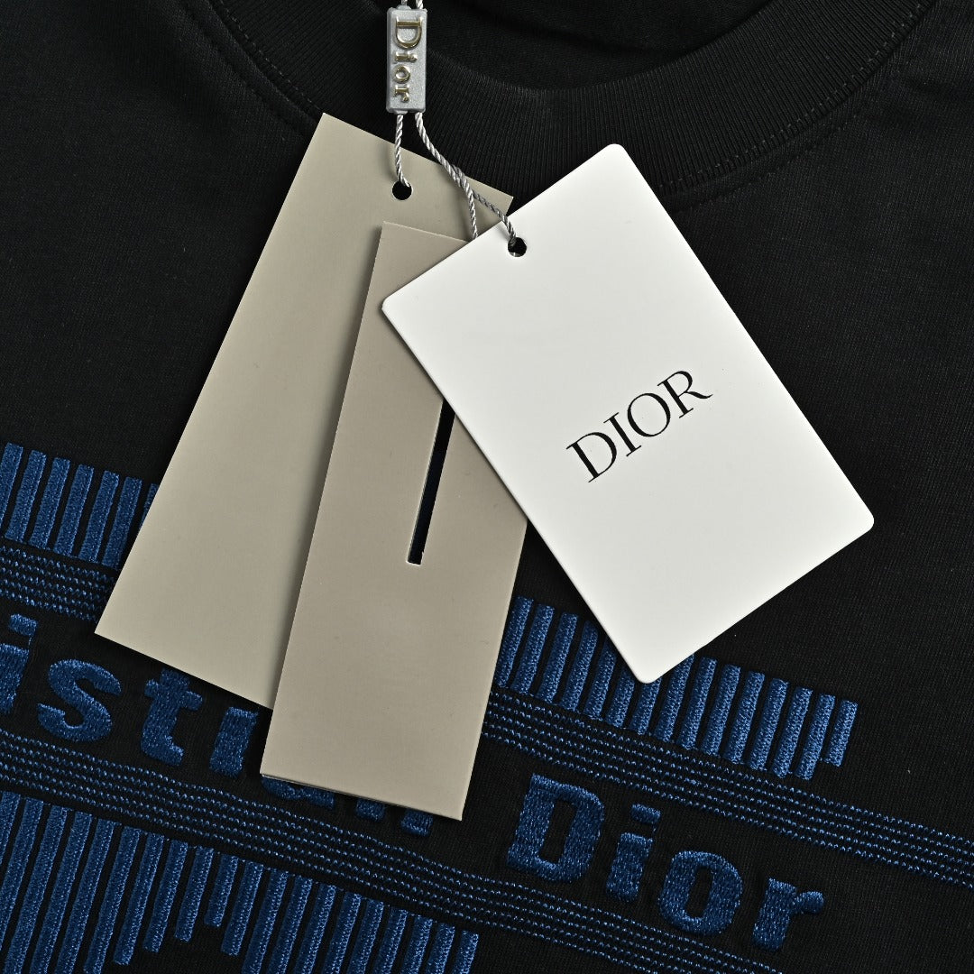 Dior CD Classic Five-Pointed Star Embroidered Short-Sleeve T-Shirt Black