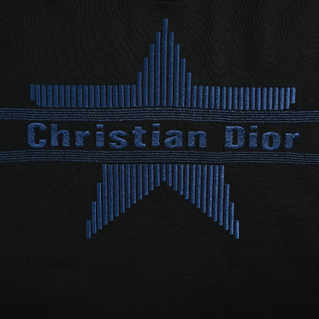 Dior CD Classic Five-Pointed Star Embroidered Short-Sleeve T-Shirt Black