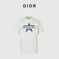 Dior CD Classic Five-Pointed Star Embroidered Short-Sleeve T-Shirt White