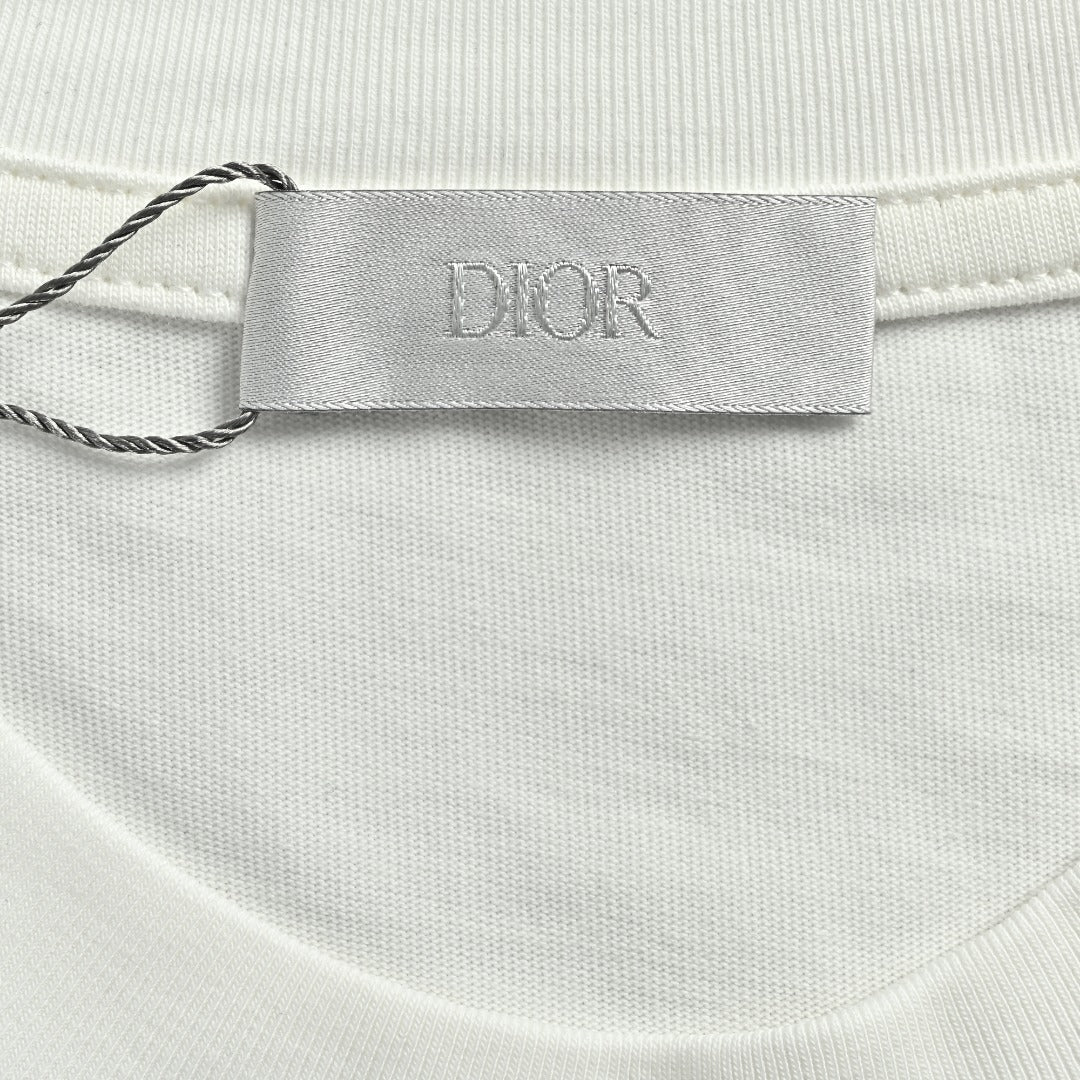 Dior CD Classic Five-Pointed Star Embroidered Short-Sleeve T-Shirt White