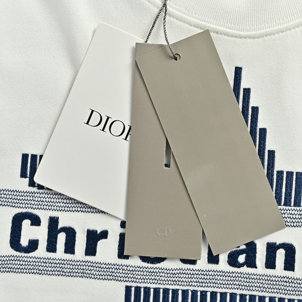 Dior CD Classic Five-Pointed Star Embroidered Short-Sleeve T-Shirt White