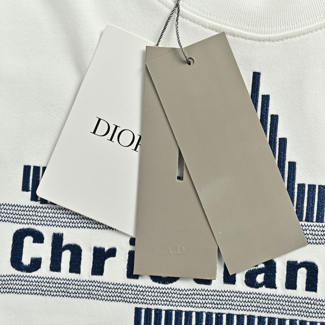 Dior CD Classic Five-Pointed Star Embroidered Short-Sleeve T-Shirt White