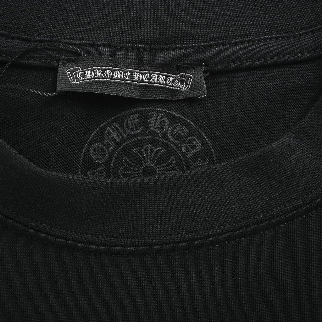 Chrome Hearts CH Cross Floral Sanskrit Scroll Print Long-Sleeve T-Shirt Black