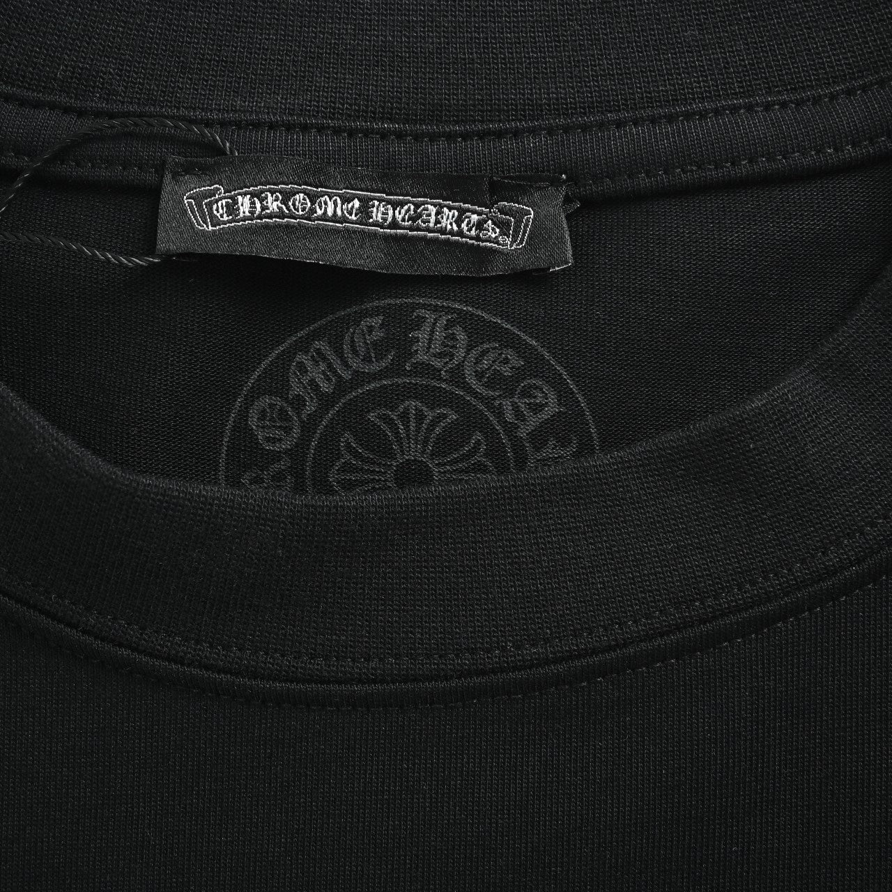 Chrome Hearts CH Cross Floral Sanskrit Scroll Print Long-Sleeve T-Shirt Black