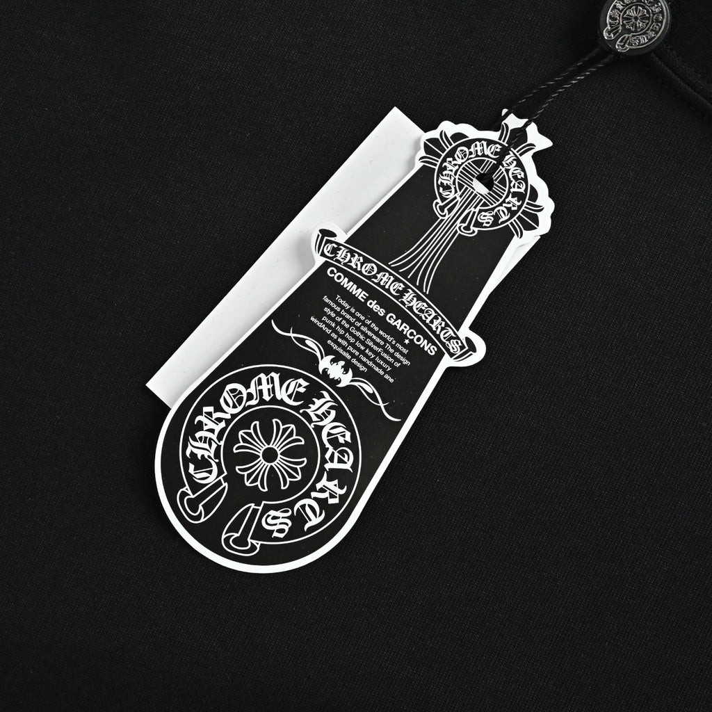 Chrome Hearts CH Cross Floral Sanskrit Scroll Print Long-Sleeve T-Shirt Black