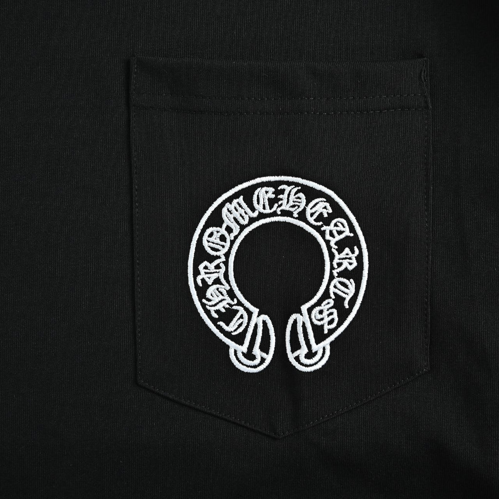 Chrome Hearts CH Cross Floral Sanskrit Scroll Print Long-Sleeve T-Shirt Black