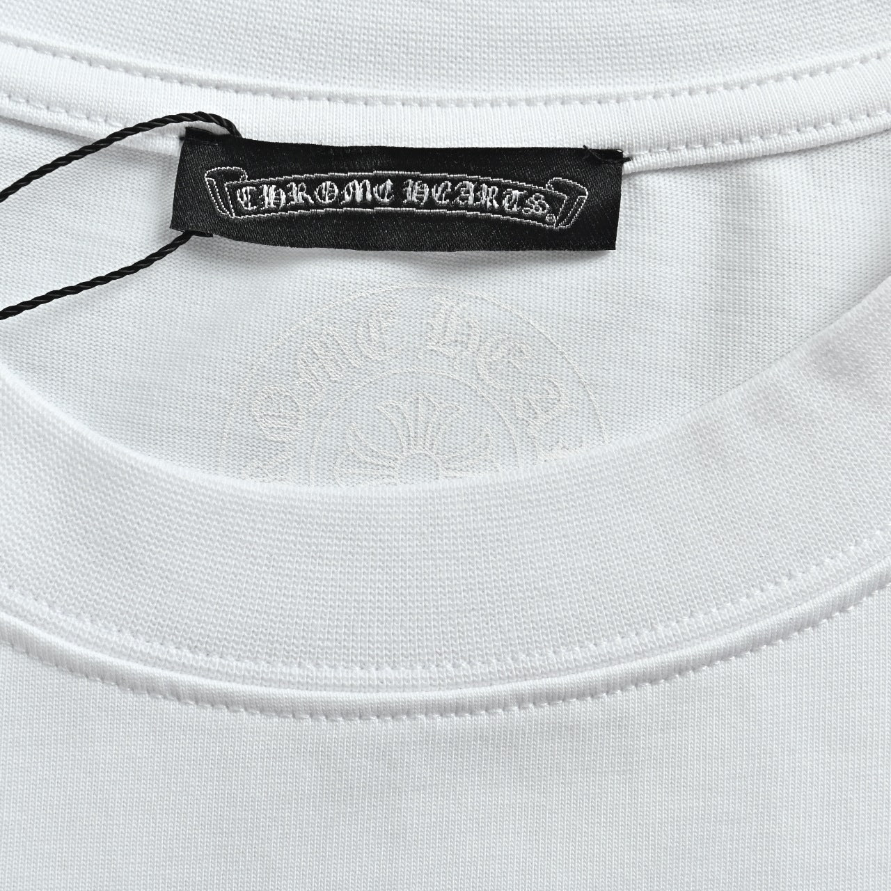 Chrome Hearts CH Cross Floral Sanskrit Scroll Print Long-Sleeve T-Shirt White