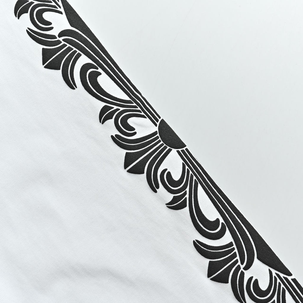 Chrome Hearts CH Cross Floral Sanskrit Scroll Print Long-Sleeve T-Shirt White