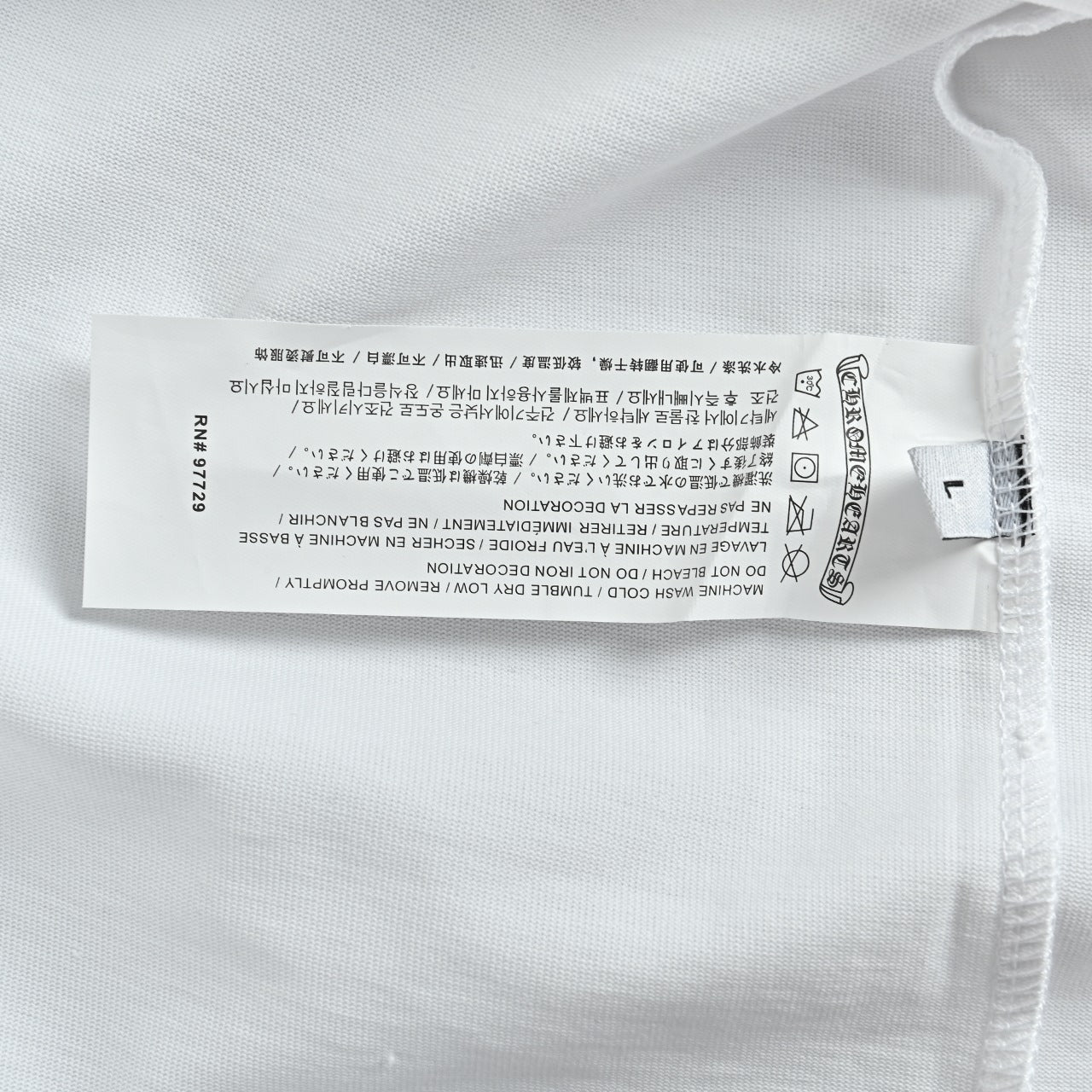 Chrome Hearts CH Cross Floral Sanskrit Scroll Print Long-Sleeve T-Shirt White