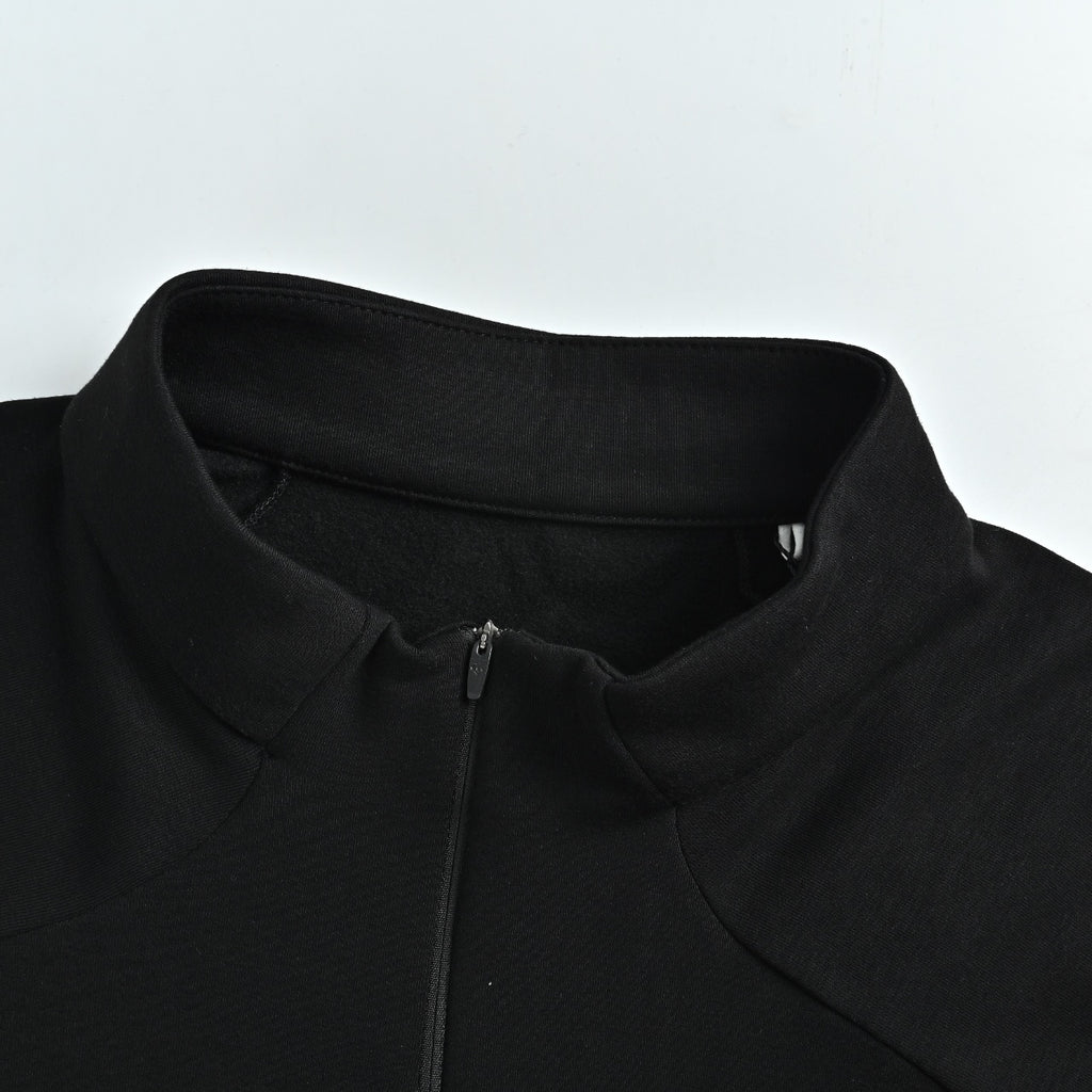 Descente Training Men's SOLOTEX Long-Sleeve Half-Zip Slim-Fit Thermal Knit Top Black