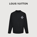 Louis Vuitton Four-Leaf Clover Logo Graffiti Hand-Painted Long-Sleeve T-Shirt Black
