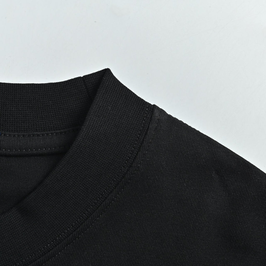 Louis Vuitton Four-Leaf Clover Logo Graffiti Hand-Painted Long-Sleeve T-Shirt Black