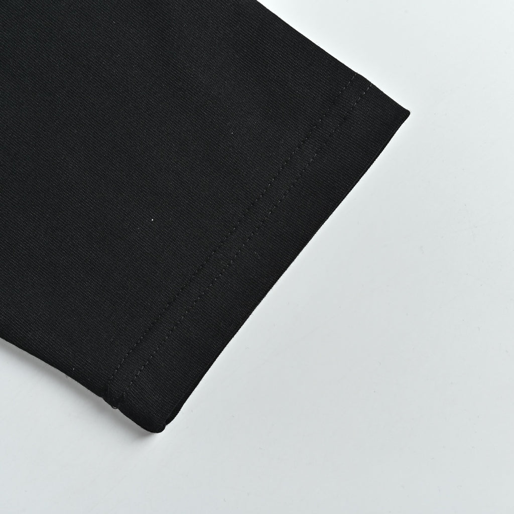 Louis Vuitton 26SS Wave-Pattern Colorblock Monogram Embroidered Letter Logo Long-Sleeve T-Shirt Black