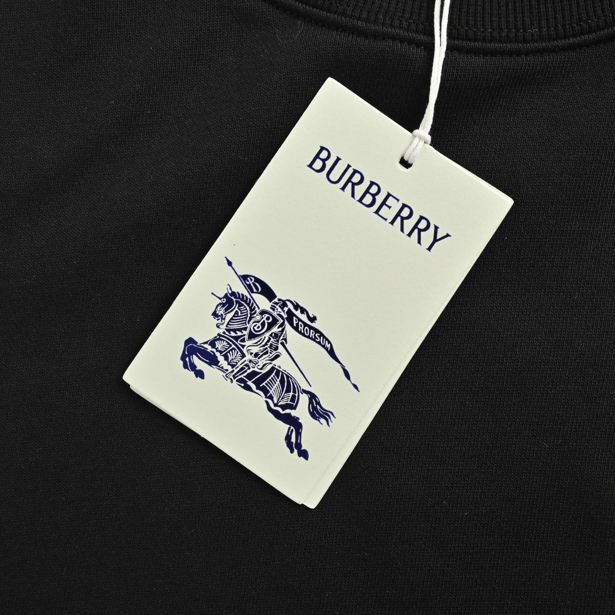 Burberry BBR Side Diamond-Check Woven Tape Crew-Neck Sweatshirt Black