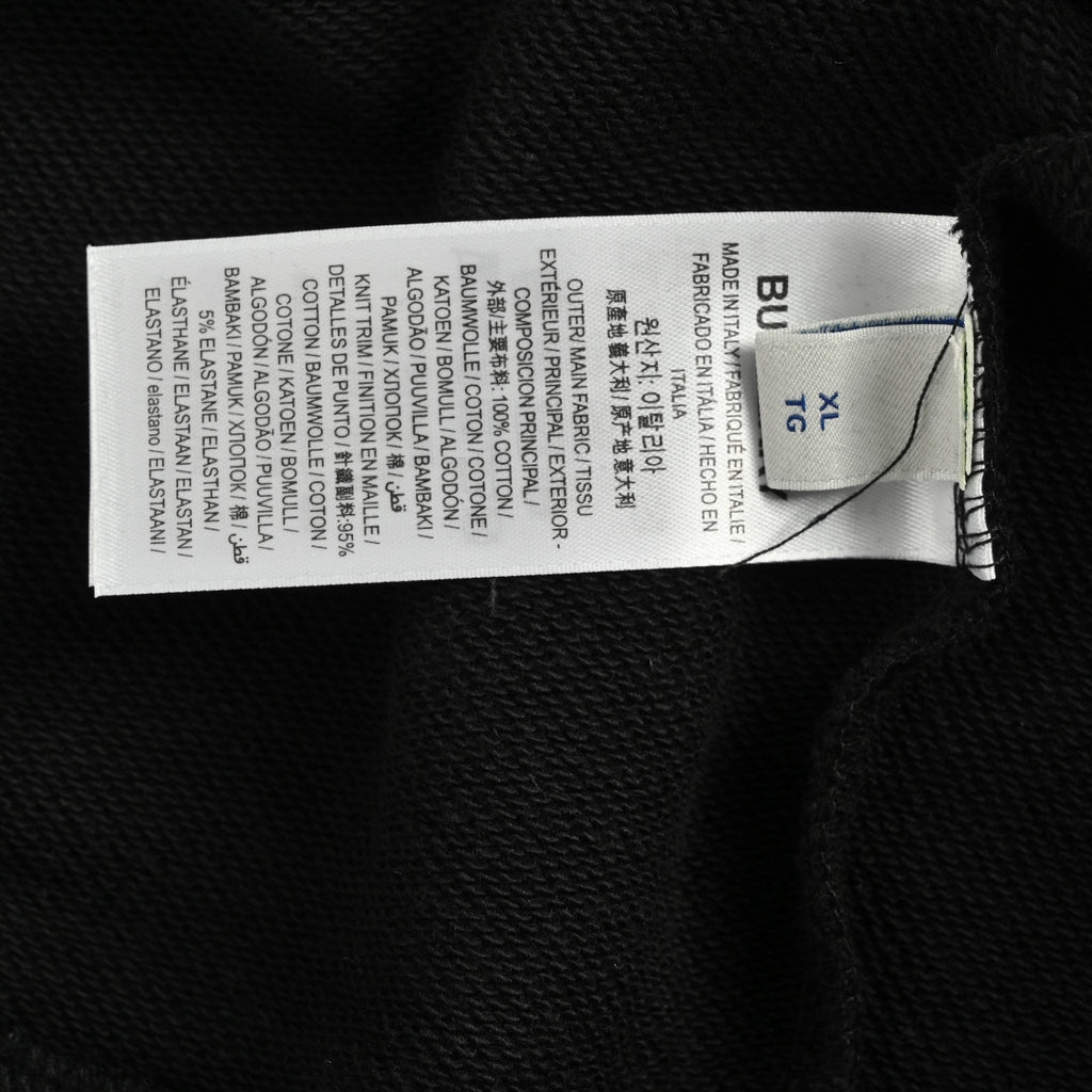 Burberry BBR Side Diamond-Check Woven Tape Crew-Neck Sweatshirt Black