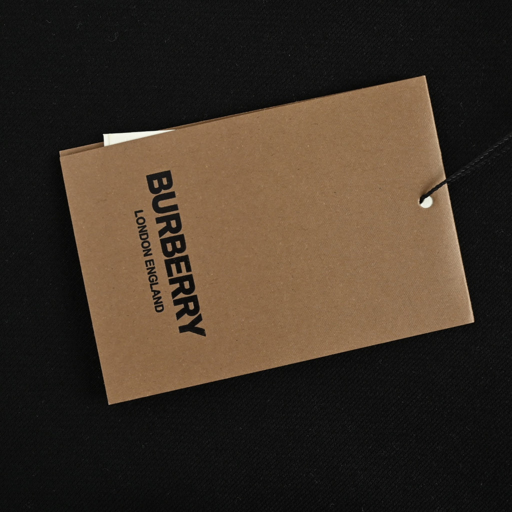 Burberry Micro-Logo Tartan-Spliced Cotton Crew-Neck Sweatshirt Black