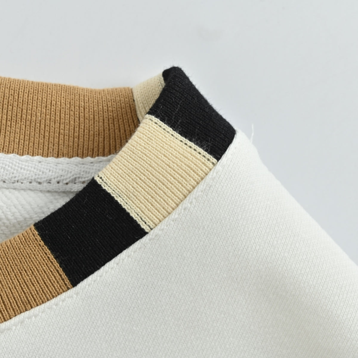 Burberry Micro-Logo Tartan-Spliced Cotton Crew-Neck Sweatshirt White