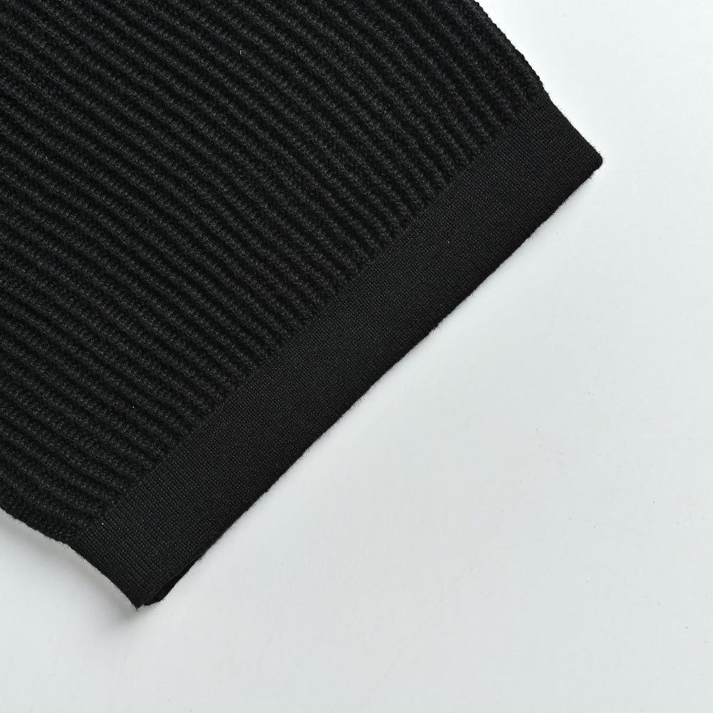 Burberry BBR Side Fine-Check Knit Polo Shirt Black