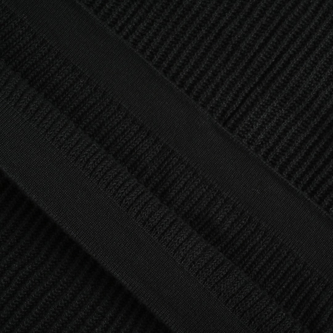 Burberry BBR Side Fine-Check Knit Polo Shirt Black
