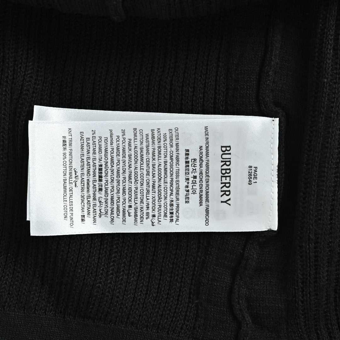 Burberry BBR Side Fine-Check Knit Polo Shirt Black