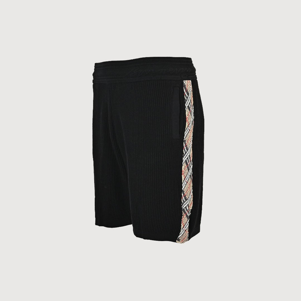 Burberry BBR Side Fine-Check Knit Shorts Black