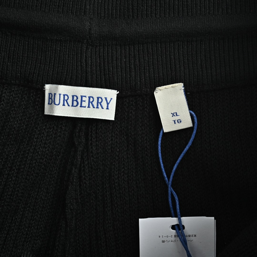 Burberry BBR Side Fine-Check Knit Shorts Black