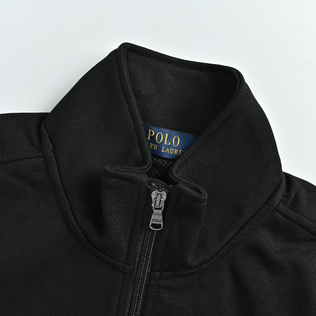Ralph Lauren RL Polo Pony Embroidered Stand-Collar Reversible Vest Black