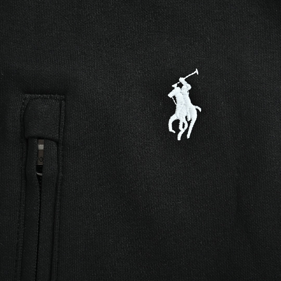 Ralph Lauren RL Polo Pony Embroidered Stand-Collar Reversible Vest Black