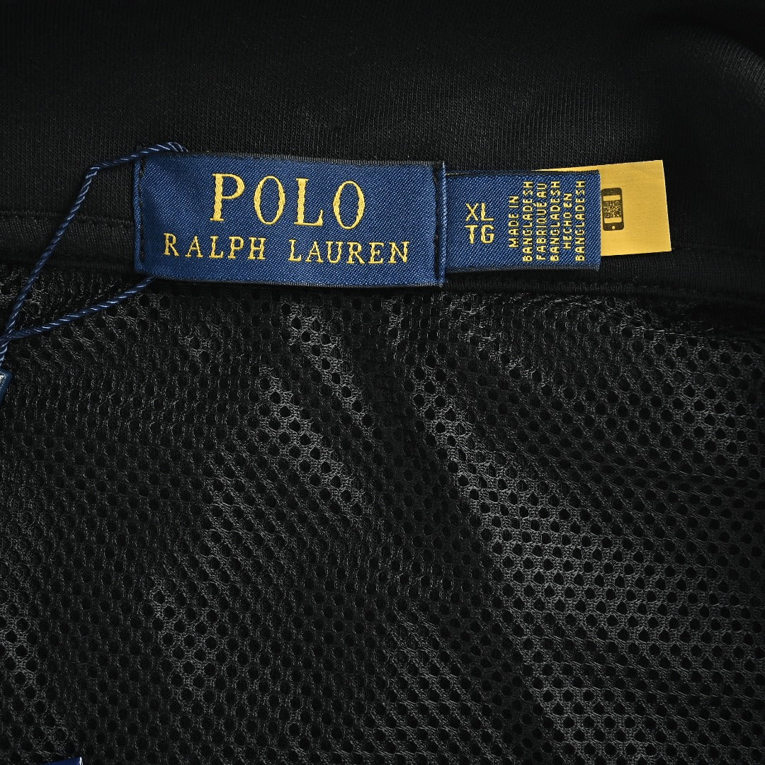 Ralph Lauren RL Polo Pony Embroidered Stand-Collar Reversible Vest Black