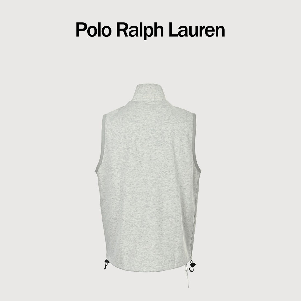 Ralph Lauren RL Polo Pony Embroidered Stand-Collar Reversible Vest Cream