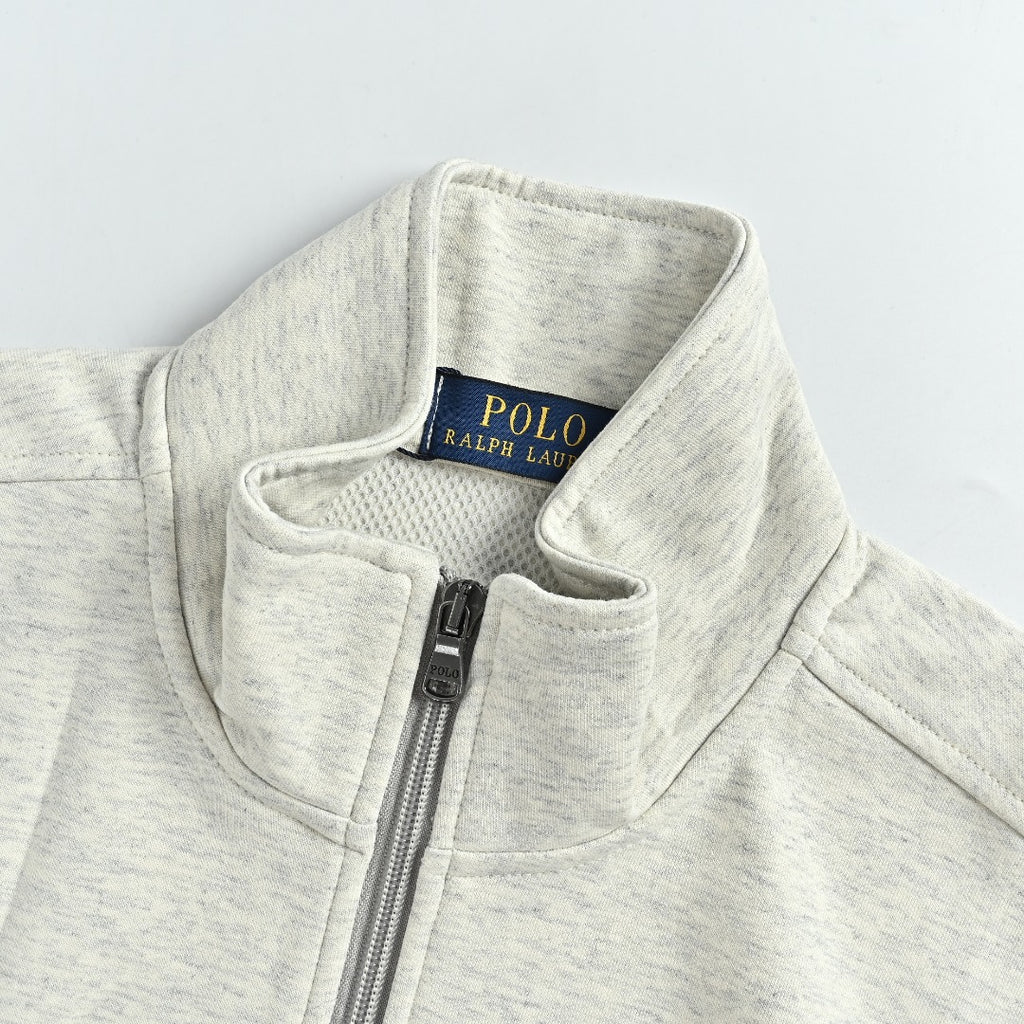 Ralph Lauren RL Polo Pony Embroidered Stand-Collar Reversible Vest Cream