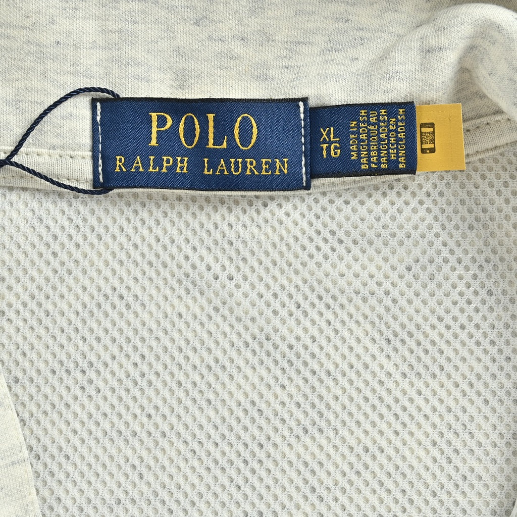 Ralph Lauren RL Polo Pony Embroidered Stand-Collar Reversible Vest Cream