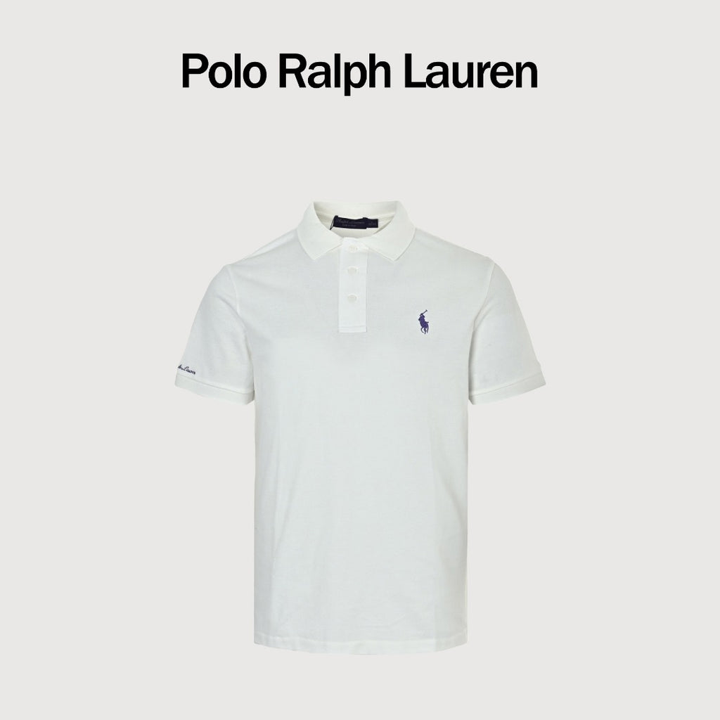 Ralph Lauren Purple Label Polo Pony Short-Sleeve Polo Shirt White