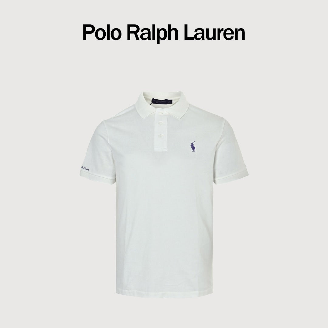 Ralph Lauren Purple Label Polo Pony Short-Sleeve Polo Shirt White