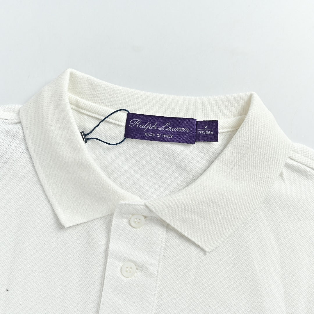 Ralph Lauren Purple Label Polo Pony Short-Sleeve Polo Shirt White