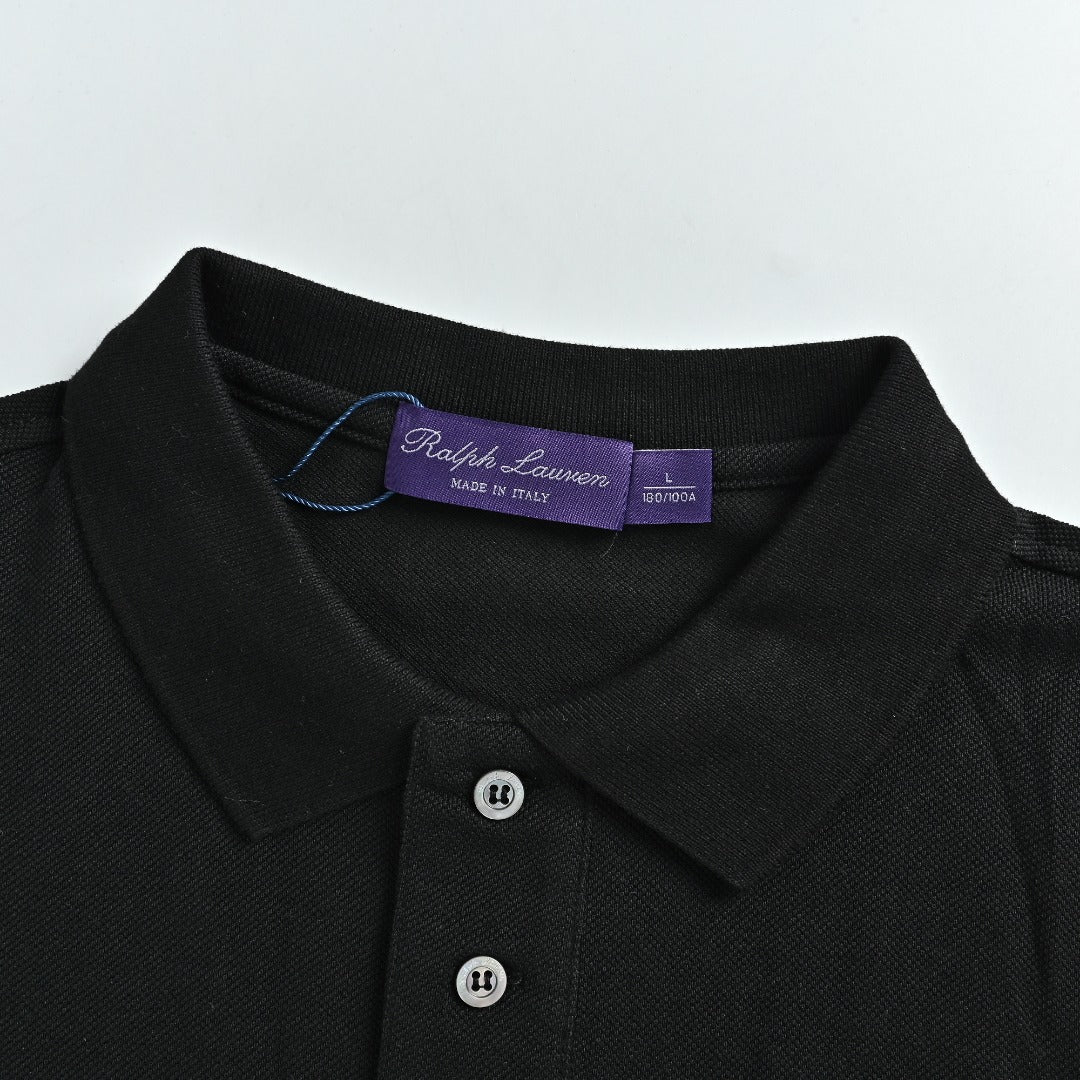 Ralph Lauren Purple Label Polo Pony Short-Sleeve Polo Shirt Black