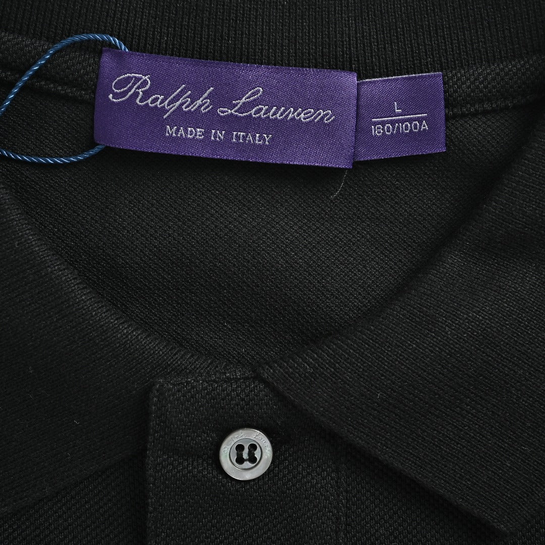 Ralph Lauren Purple Label Polo Pony Short-Sleeve Polo Shirt Black