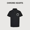 Chrome Hearts CH Sanskrit Horseshoe Print Short-Sleeve Polo Shirt Black