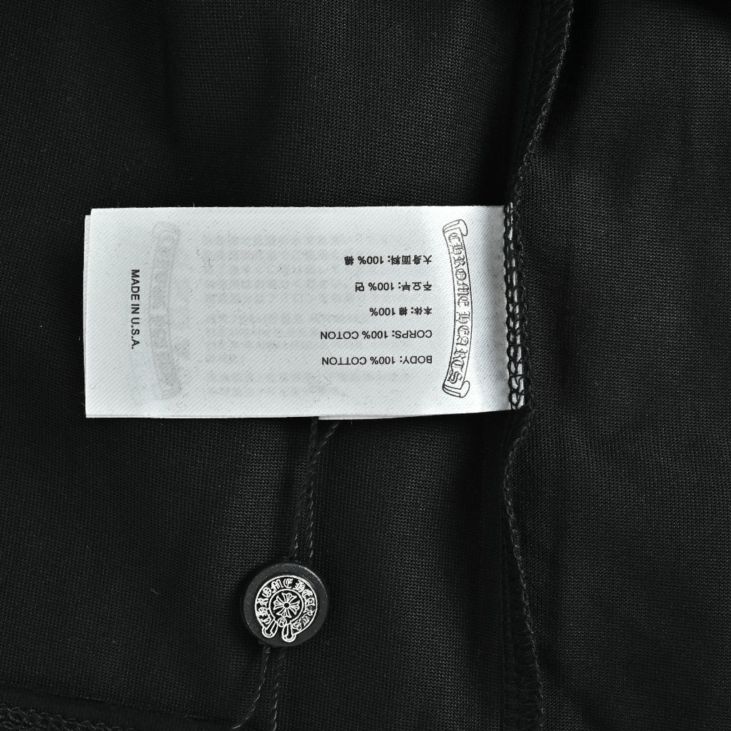 Chrome Hearts CH Sanskrit Horseshoe Print Short-Sleeve Polo Shirt Black