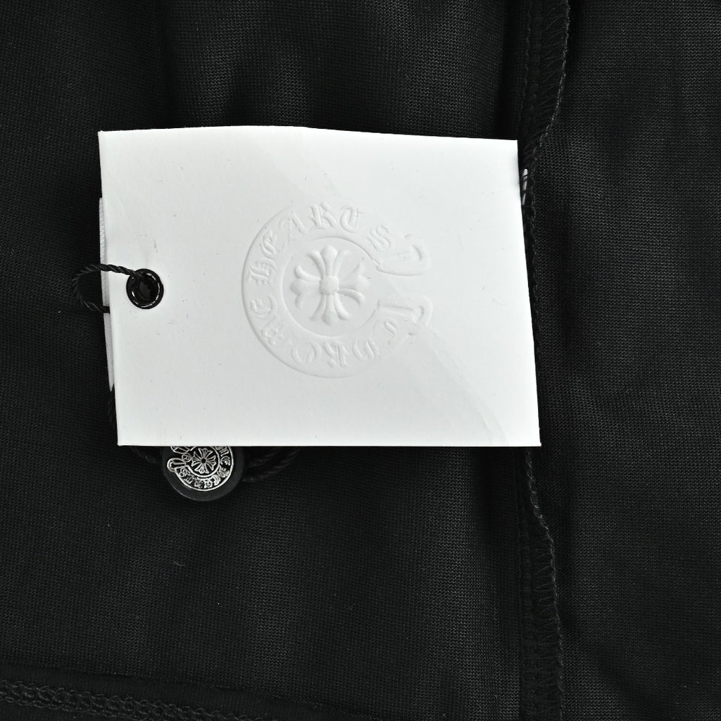 Chrome Hearts CH Sanskrit Horseshoe Print Short-Sleeve Polo Shirt Black