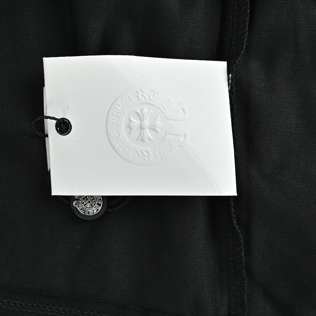Chrome Hearts CH Sanskrit Horseshoe Print Short-Sleeve Polo Shirt Black