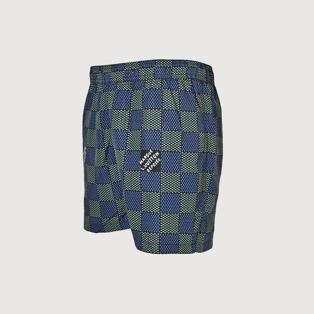 Louis Vuitton Damier Checkerboard Allover-Print Shorts Navy