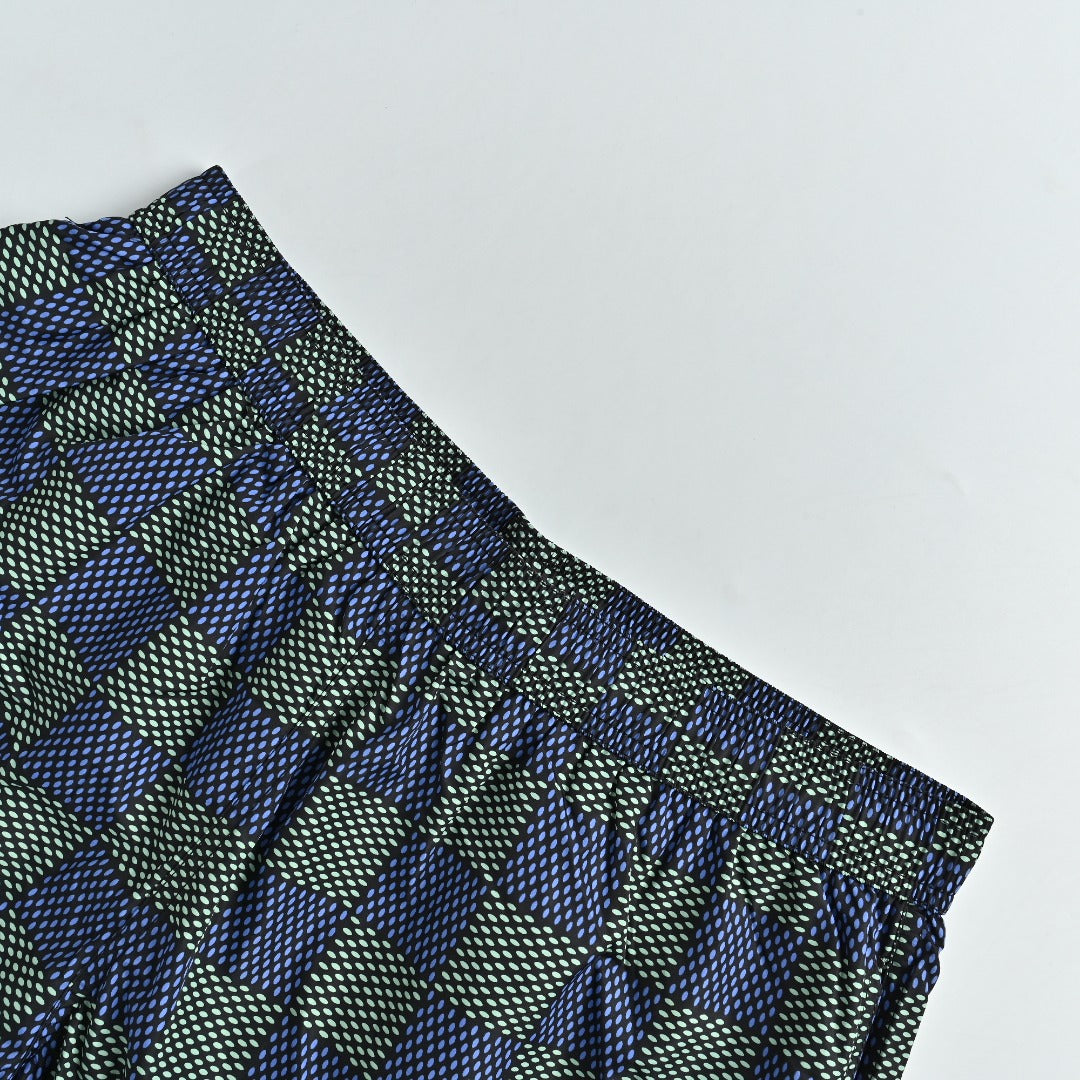 Louis Vuitton Damier Checkerboard Allover-Print Shorts Navy
