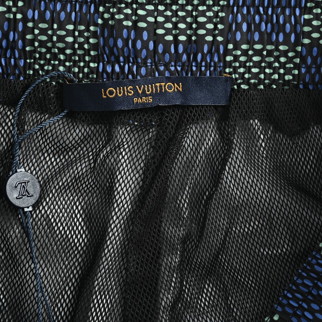 Louis Vuitton Damier Checkerboard Allover-Print Shorts Navy