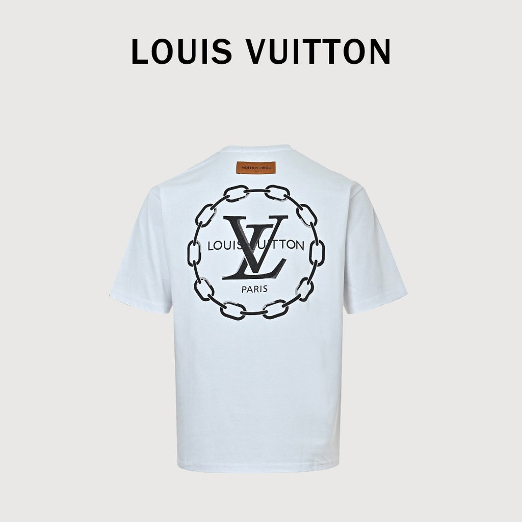 Louis Vuitton 26SS Chain Letter Logo Print Short-Sleeve T-Shirt White