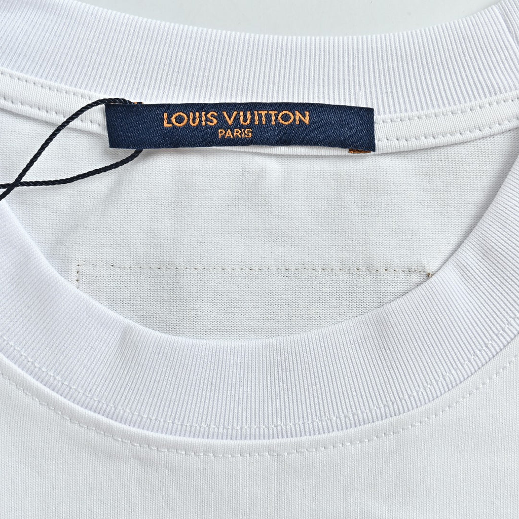 Louis Vuitton 26SS Chain Letter Logo Print Short-Sleeve T-Shirt White