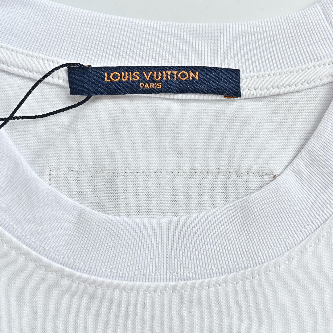 Louis Vuitton 26SS Chain Letter Logo Print Short-Sleeve T-Shirt White